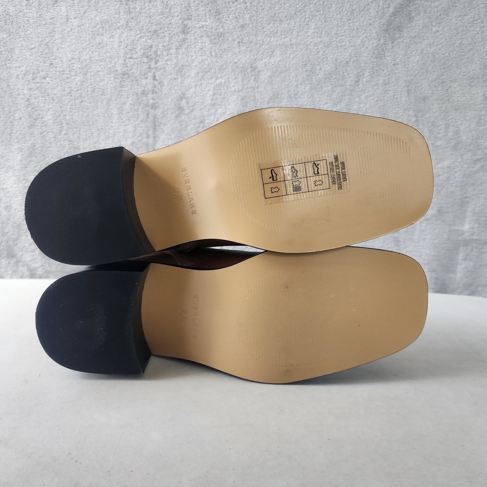 Everlane The City Boots Womens Size 9.5 Saddle Brown Leather Ankle Heel Zip NIB - Picture 7 of 13